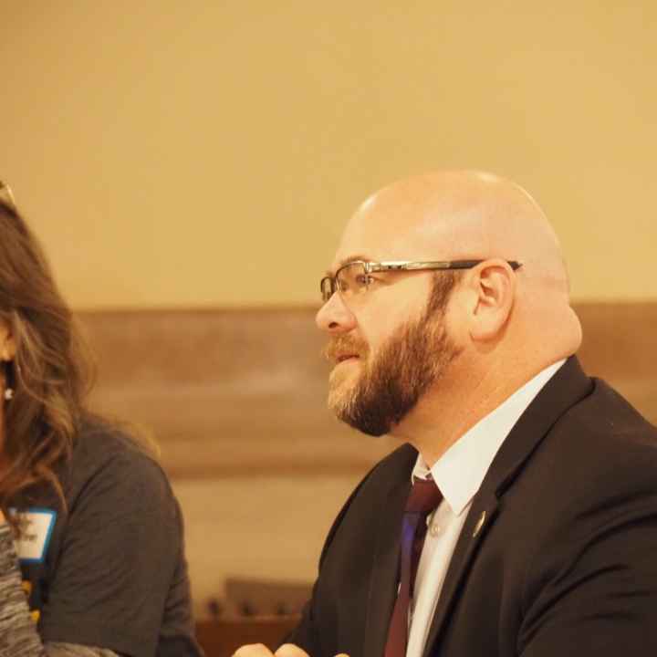 A bill in the House Corrections and Juvenile Justice Committee, chaired by Rep. Stephen Owens, would ban the use of restraints for juvenile offenders in the court room. Supporters say the practice is unnecessary and humiliating in most cases. (Noah Tabrod