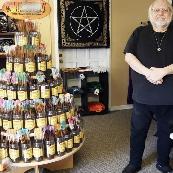  Wiccan Robert Miller runs the Enchanted Willow in Topeka. He’s tangled with the Kansas Department of Corrections over mail censorship. (Max McCoy for Kansas Reflector)