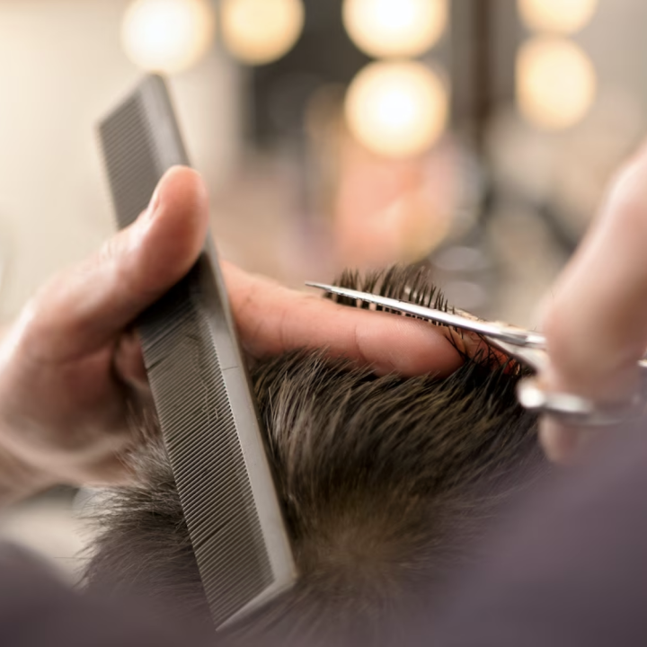 Person cutting hair