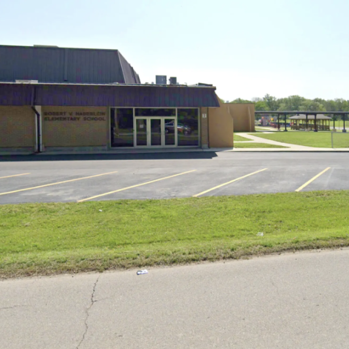 R.V. Haderlein Elementary School in Girard, Kan., where a Native American student was threatened with suspension for keeping his hair long.Credit...Google Maps