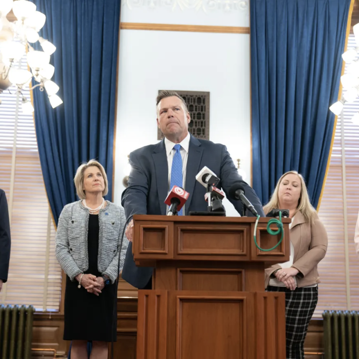 Kansas Attorney General Kris Kobach sued Gov. Laura Kelly's administration over SB 180, and a Shawnee County judge on Monday sided with Kobach. Evert Nelson/The Capital-Journal