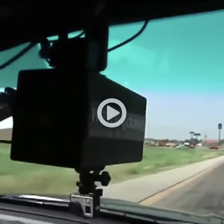 Thumbnail of news video showing police speed gun