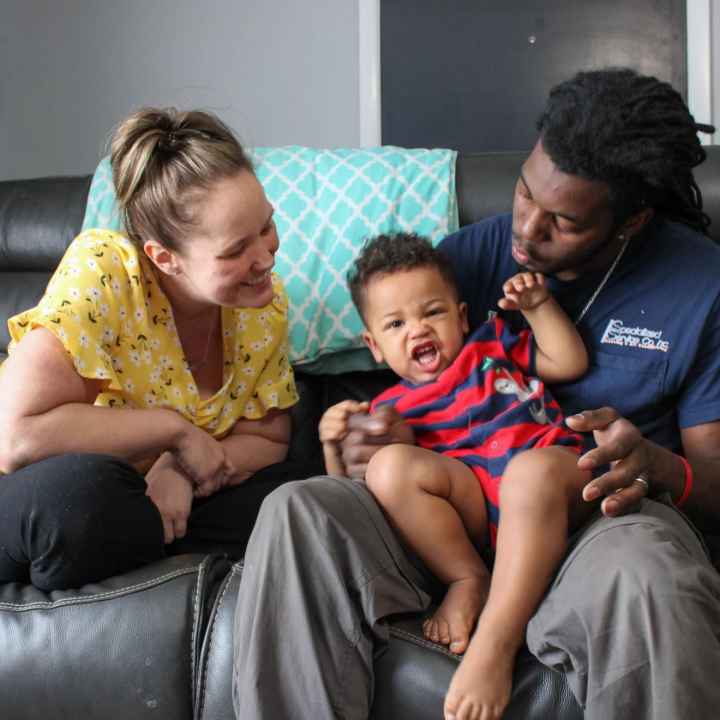 family with baby Chelsea and JaMikell Burns 